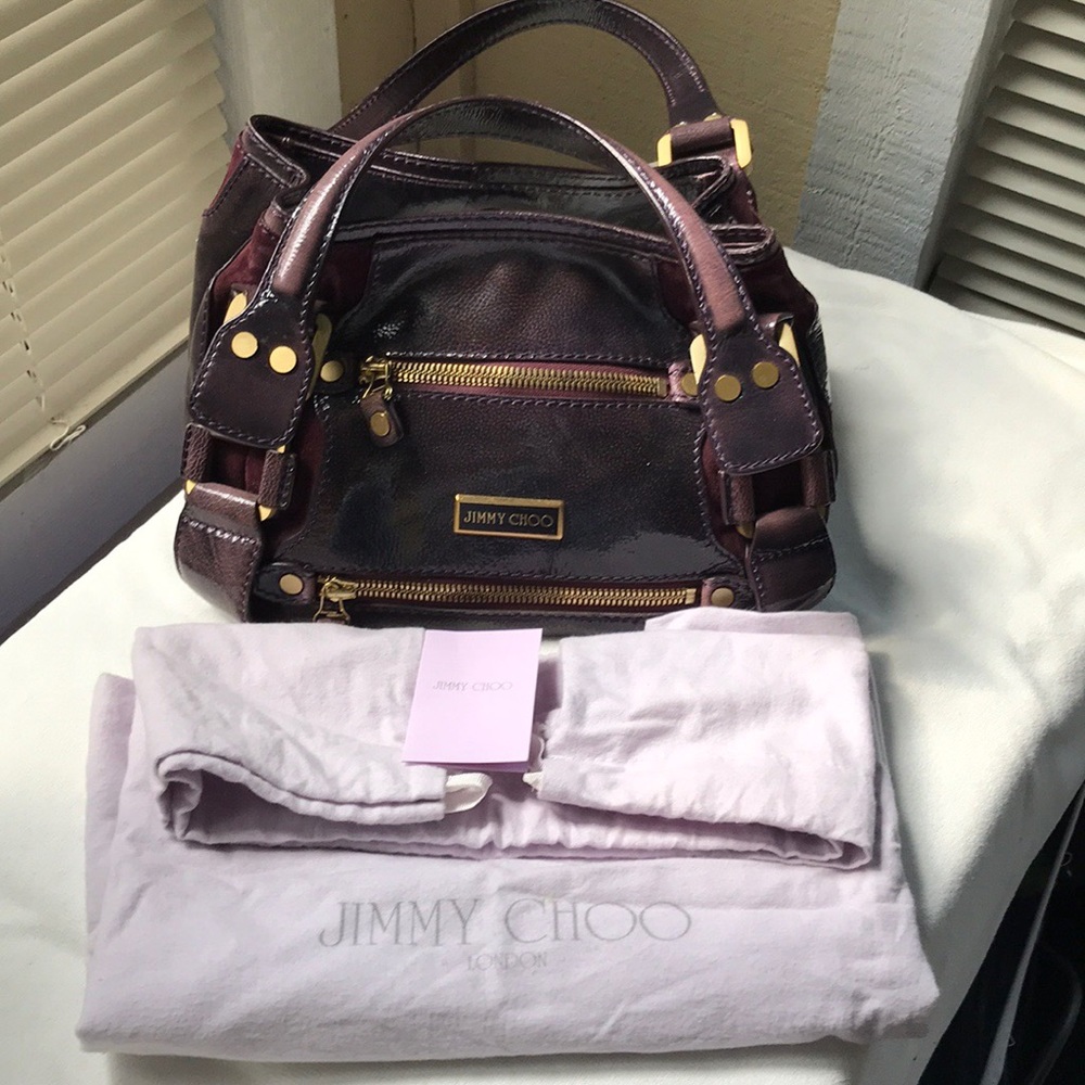 💯 Authentic Jimmy Choo Maddy Patent Leather Bag - Picture 7 of 12